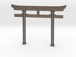 Torii, Myojin style (Japanese Gate) in Polished Bronzed-Silver Steel