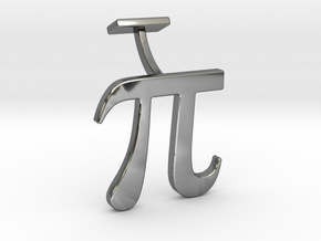 Pi Cuff link in Fine Detail Polished Silver