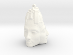 Nefertiti Face Earring (x3) in White Processed Versatile Plastic