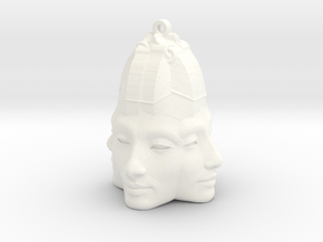Nefertiti Face Earring (x4) in White Processed Versatile Plastic