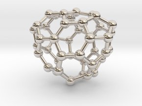 0654 Fullerene c44-26 c1 in Rhodium Plated Brass