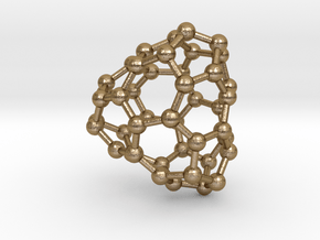 0663 Fullerene c44-35 d3 in Polished Gold Steel