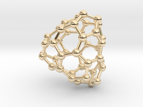 0663 Fullerene c44-35 d3 in 14k Gold Plated Brass