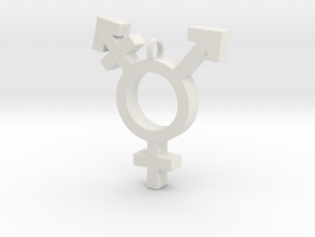 Transgender Symbol in White Natural Versatile Plastic