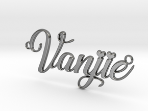 Vanjie Necklace Pendant in Polished Silver