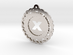 Magic Letter X Pendant in Rhodium Plated Brass