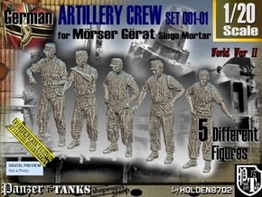 1/20 German ArtIllery Crew Set001-01 in White Natural Versatile Plastic