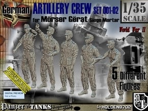 1/35 German Artillery Crew Set001-02 in Tan Fine Detail Plastic