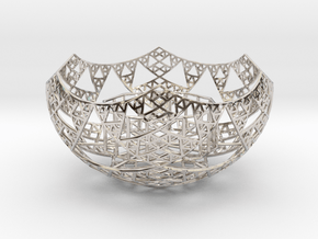 Fractal Tealight Holder in Rhodium Plated Brass