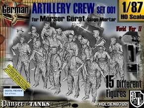 1/87 German Arty Crew Set001 in Smooth Fine Detail Plastic