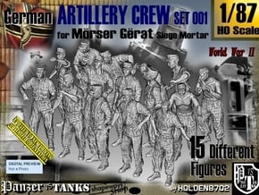 1/87 German Arty Crew Set001 in Tan Fine Detail Plastic