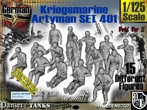 1/125 Kriegsmarine Artyman Set401 in Tan Fine Detail Plastic