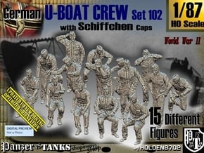 1/87 German U-Boot Crew Set102 in Smooth Fine Detail Plastic