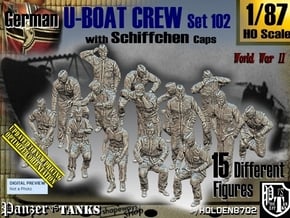 1/87 German U-Boot Crew Set102 in Tan Fine Detail Plastic