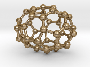 0665 Fullerene c44-37 d3h in Polished Gold Steel