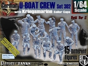 1/64 German U-Boot Crew Set302 in Tan Fine Detail Plastic