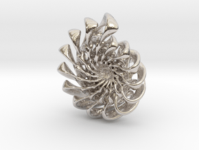 Ammonite Pendant in Rhodium Plated Brass