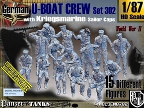 1/87 German U-Boot Crew Set302 in Smooth Fine Detail Plastic