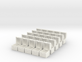 25× MTG Treasure Chest Token (16 mm dice chest) in White Processed Versatile Plastic