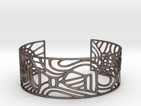 abstract cuff no. 12 slim version in Polished Bronzed-Silver Steel