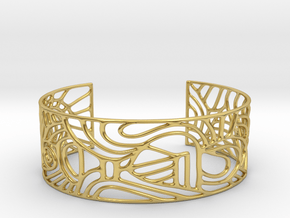abstract cuff no. 12 slim version in Polished Brass
