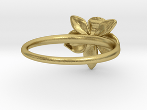 Petite Orchid Ring- US Size 5 in Natural Brass