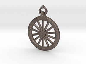 Wheel Hunter Badge in Polished Bronzed-Silver Steel
