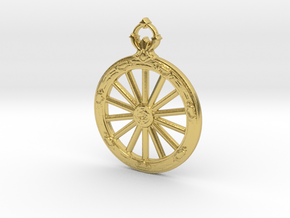 Wheel Hunter Badge in Polished Brass