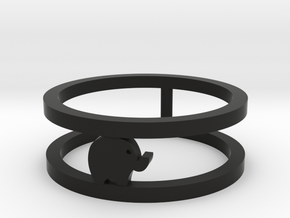 Lucky Elephant Ring  in Black Premium Versatile Plastic