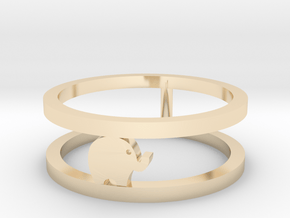 Lucky Elephant Ring  in 14k Gold Plated Brass