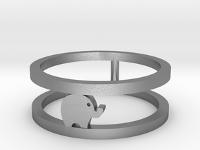 Lucky Elephant Ring  in Natural Silver