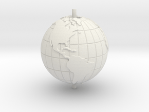 World 1.25" (Globe) in White Natural Versatile Plastic