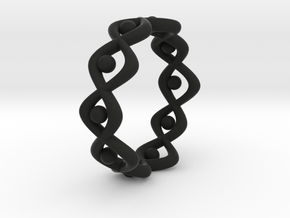 Woven Ring Size 7 in Black Premium Versatile Plastic