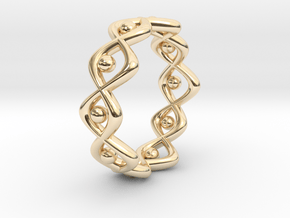 Woven Ring Size 12 in 14k Gold Plated Brass