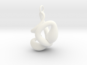 Swan Pendant in White Processed Versatile Plastic
