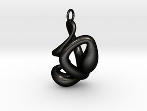 Swan Pendant in Matte Black Steel