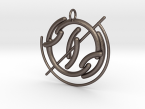 G Pendant in Polished Bronzed-Silver Steel