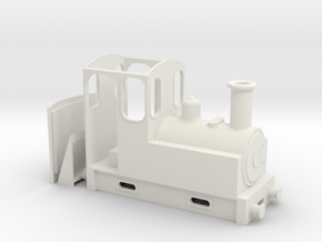 On18 Steam Tram Locomotive  in White Natural Versatile Plastic