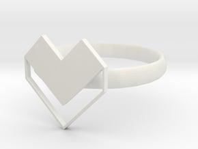 HEART 2 in White Natural Versatile Plastic: 1.5 / 40.5