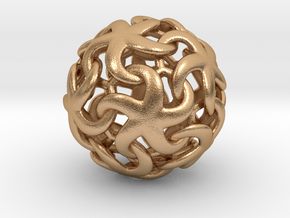 Asteroidea Pendant - Starfish Sphere in Natural Bronze: Small