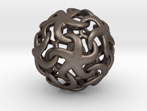 Asteroidea Pendant - Starfish Sphere in Polished Bronzed-Silver Steel: Medium