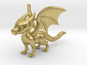 Cynder the Dragon 5cm Tall in Natural Brass
