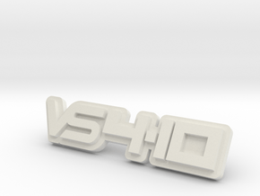 Vanquish VS410 Badge 1 Inch Long  in White Natural Versatile Plastic