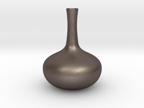Vase Mod 001 in Polished Bronzed-Silver Steel