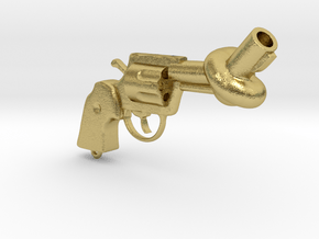 Knotted gun in Natural Brass
