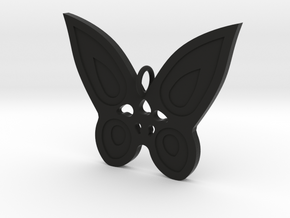 Butterfly Pendant in Black Premium Versatile Plastic