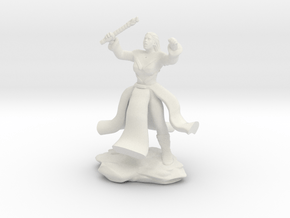 Water Genasi Druid with Wand of Magic Missile. in White Natural Versatile Plastic