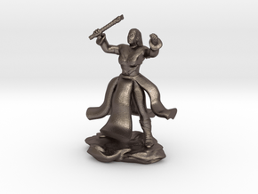Water Genasi Druid with Wand of Magic Missile. in Polished Bronzed-Silver Steel