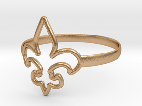 Fleur de Lille (Fleur-de-lis) Ring (variant 1) in Natural Bronze