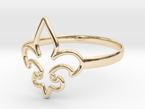 Fleur de Lille (Fleur-de-lis) Ring (variant 1) in 14k Gold Plated Brass